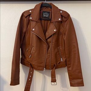 Levi's Tan Leather Biker Jacket